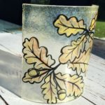 Hand-painted fused glass autumn/fall gift